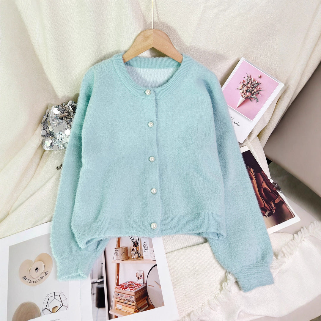 Dames koselige cardigan med perle-dekorert knapper og moderne snitt Skjora