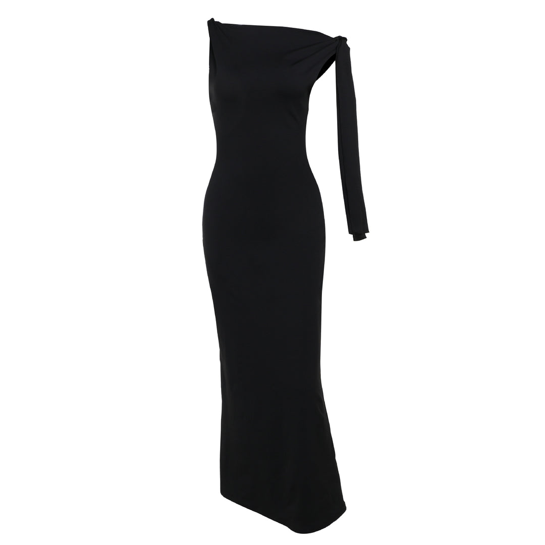 Damer elegant Maxikjole med asymmetrisk design og ermeless snitt Skjora