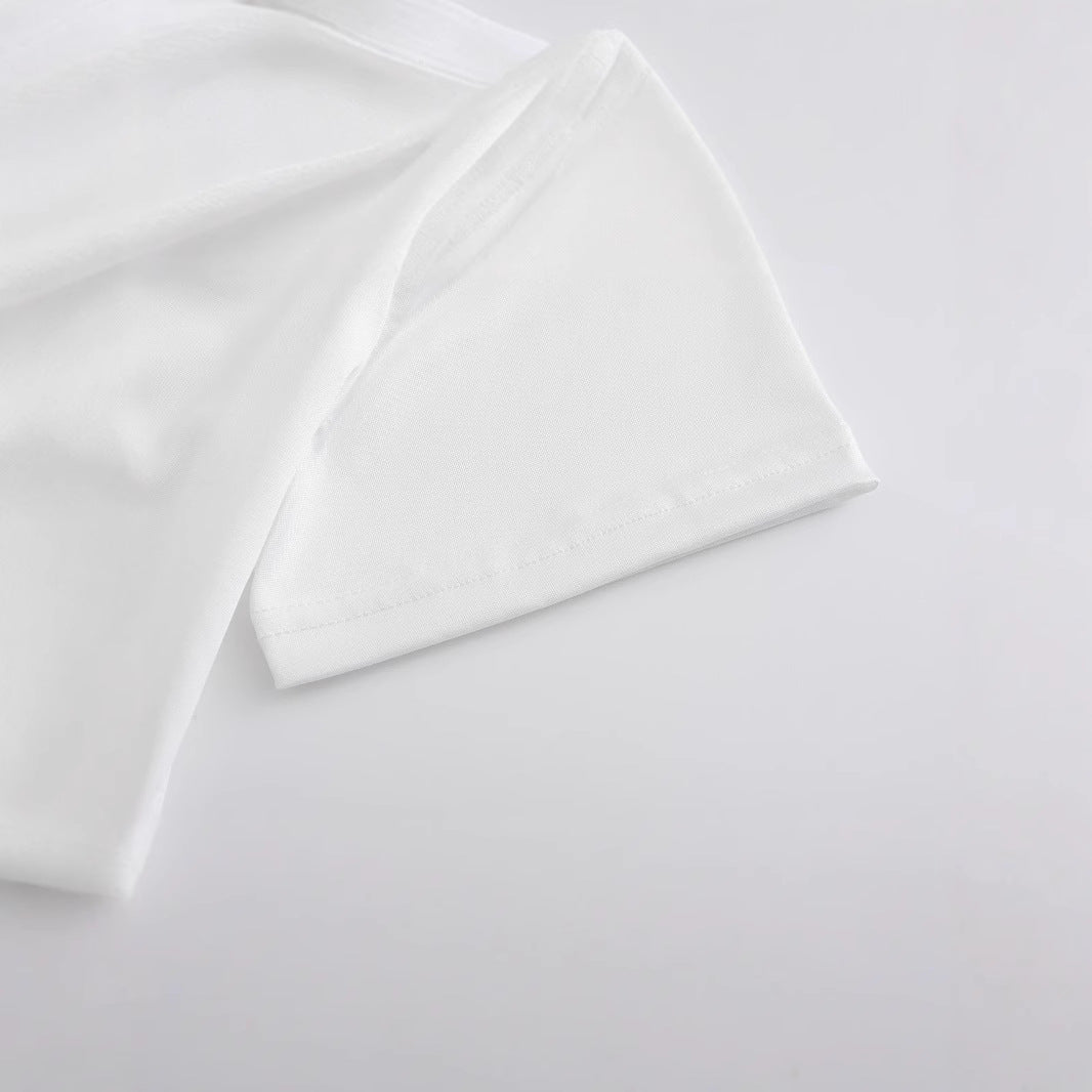 Dame Crop-T-skjorte med kreativt landsflagg-design Skjora