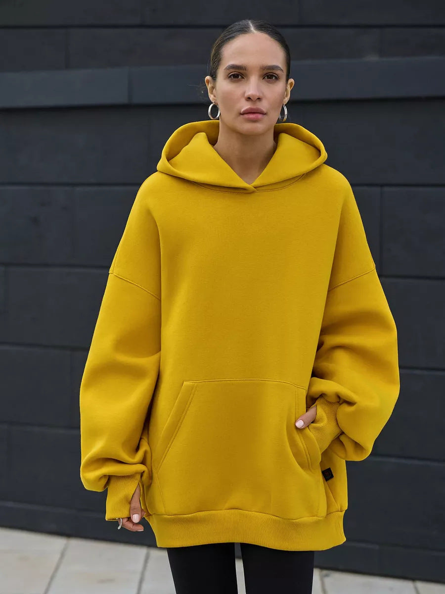 Dames oversized hoodie met volumineuze mouwen en geïntegreerde kangoeroezak Skjora