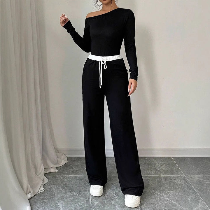 Damer Elegant jumpsuit med asymmetrisk topp og vide ben Skjora