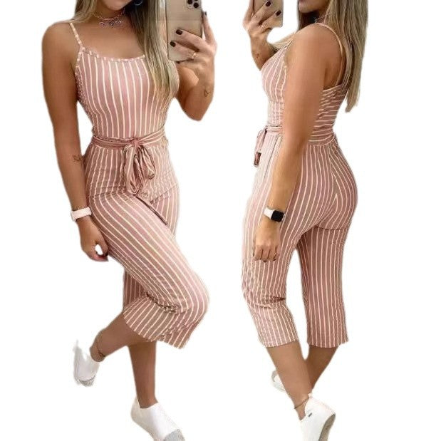 Dame Modisk Jumpsuit med innsnitt og belte Skjora