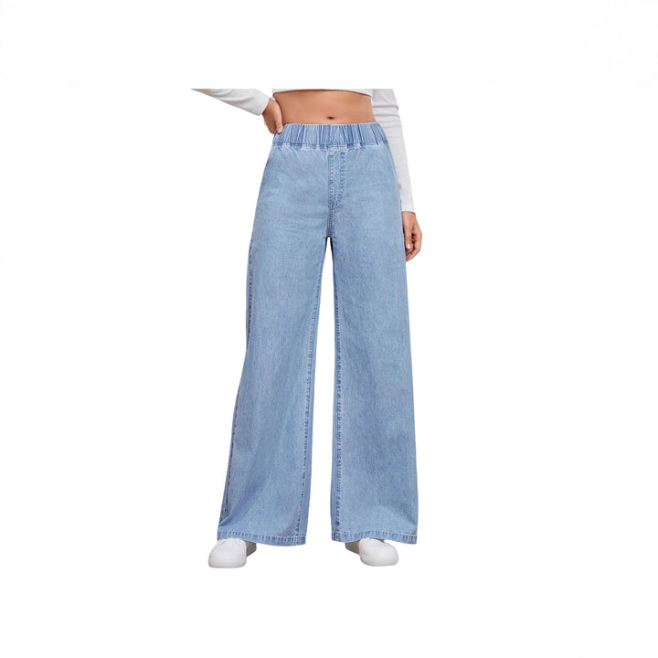 Damer vide høy midje jeans med elastisk liv og elegant snitt Skjora