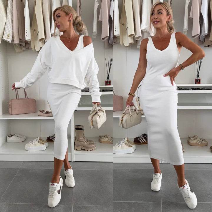 Kvinnes elegant og uformell klessett med cropped topp Skjora
