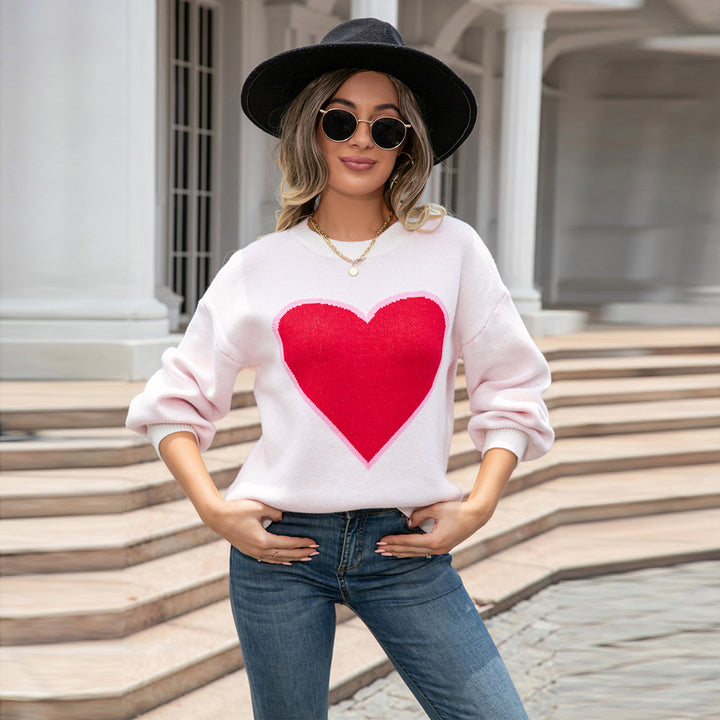 Kvinne sweatshirt med hjerte design Skjora