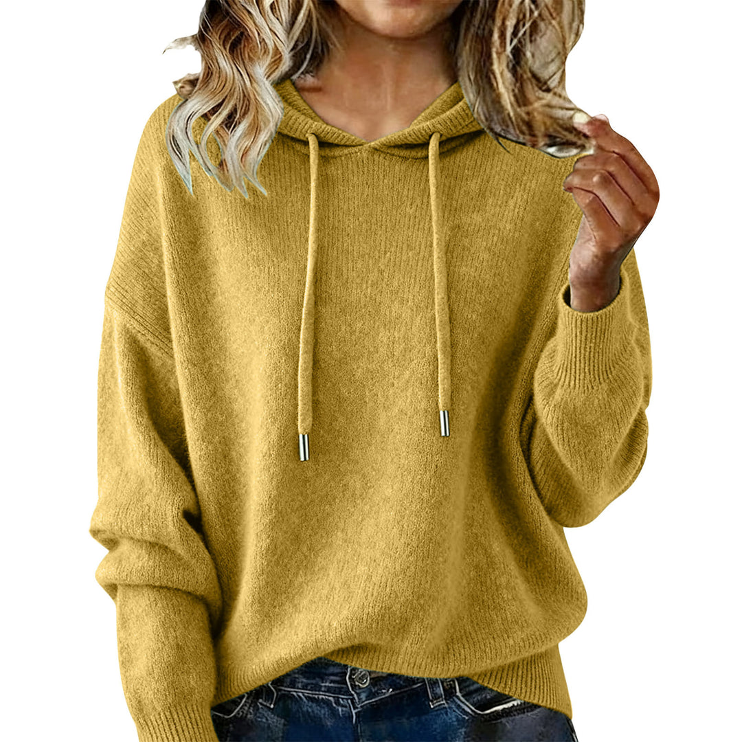 Dames oversized hettegenser med teksturert design og snor Skjora