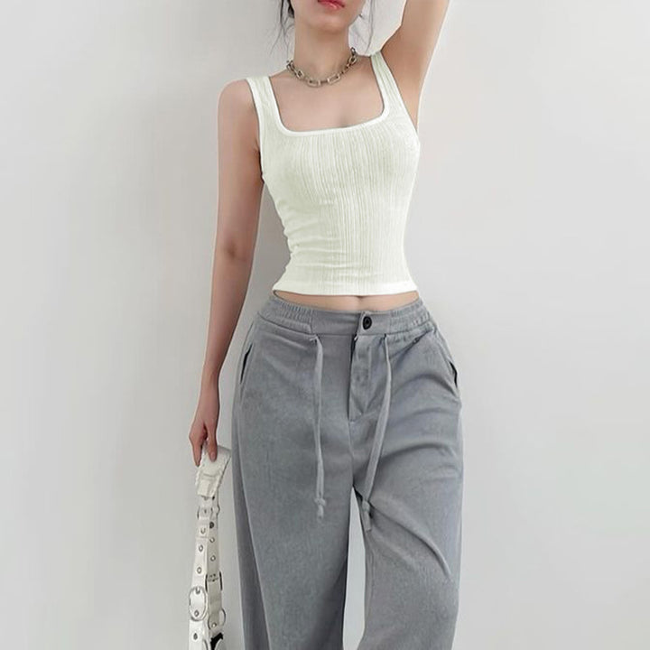 Damer sporty tanktop med stilige ribbedetaljer Skjora