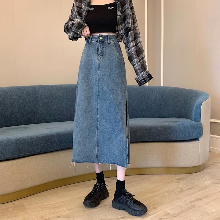 Kvinne Denim Skjørt Skjora
