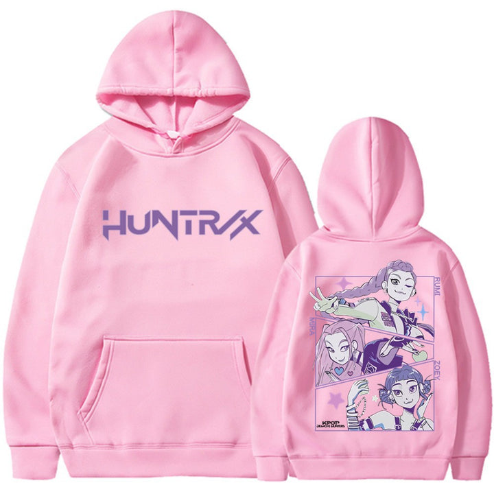 Dame het hoodie med kunstnerisk anime trykk Skjora
