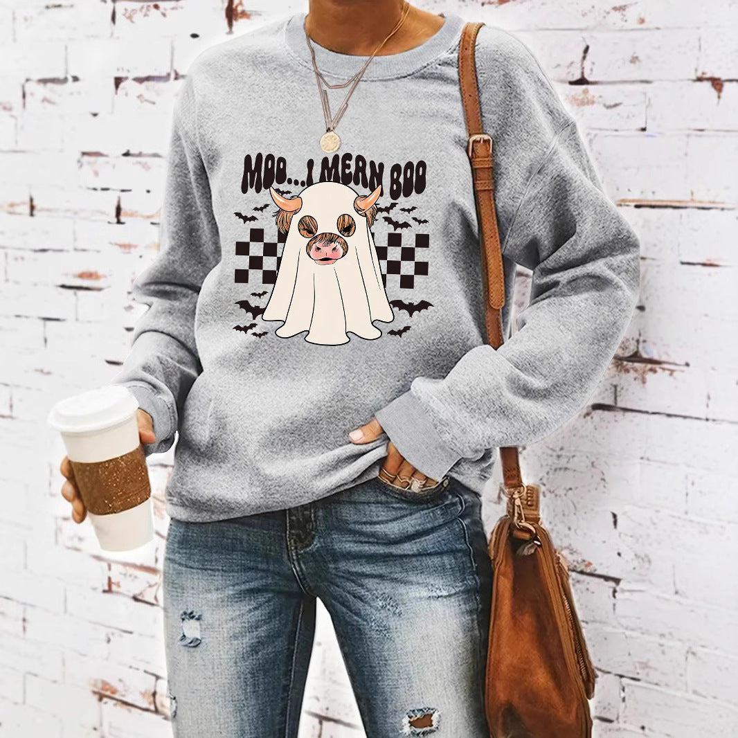Dame sweatshirt i munter Halloween-design Skjora