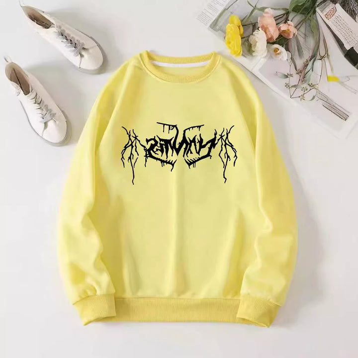 Dame casual sweatshirt med moderne grafisk design Skjora