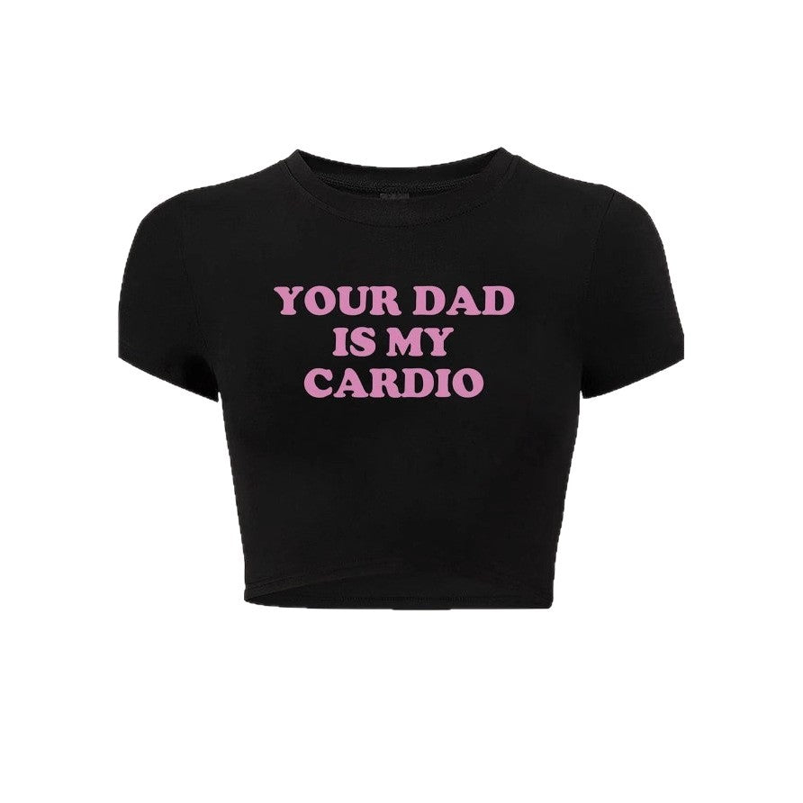 Dame Crop-Top med morsom tekst og moderne snitt Skjora