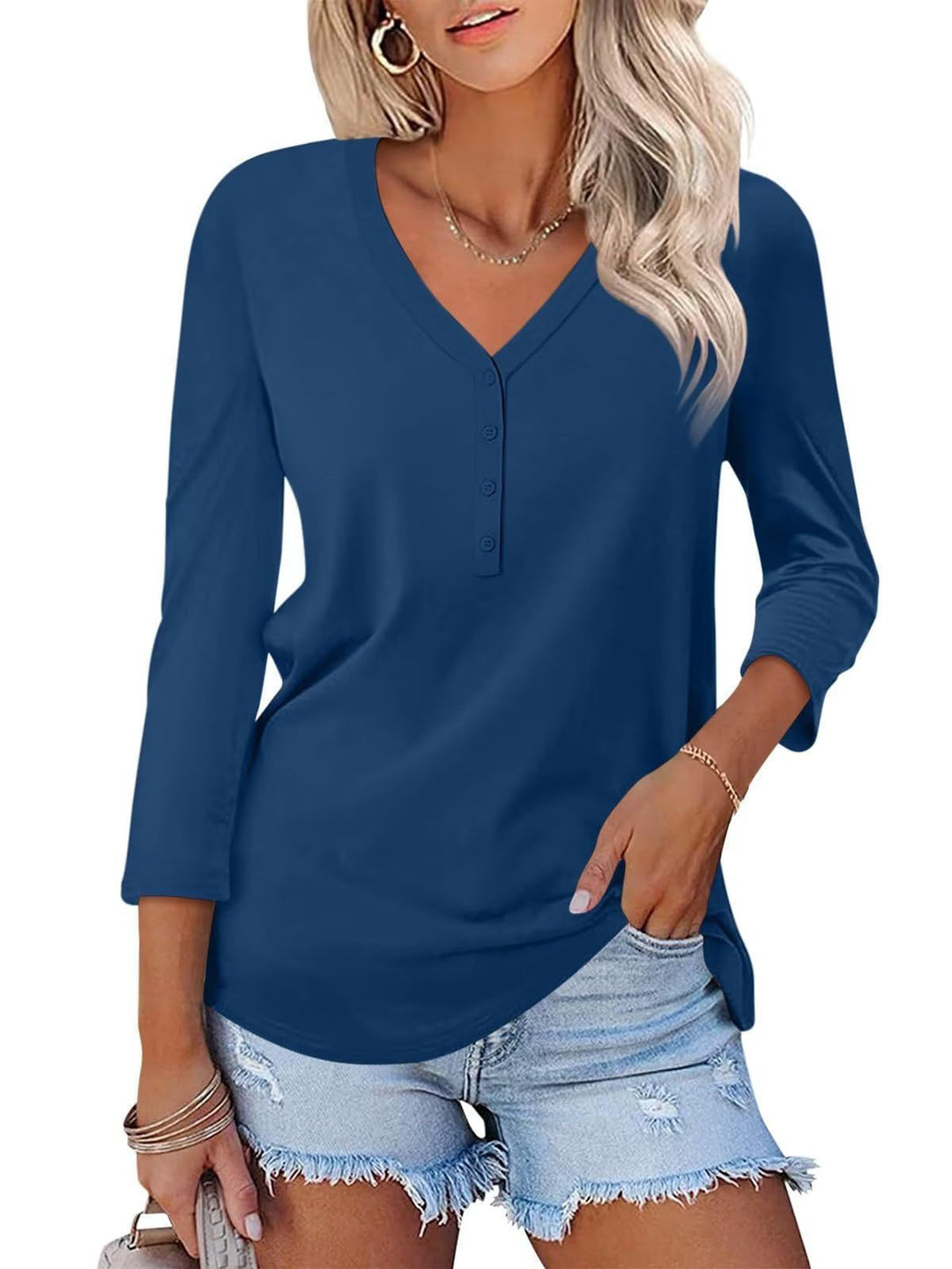 Women's Long Sleeve V-neck Shirt Skjora