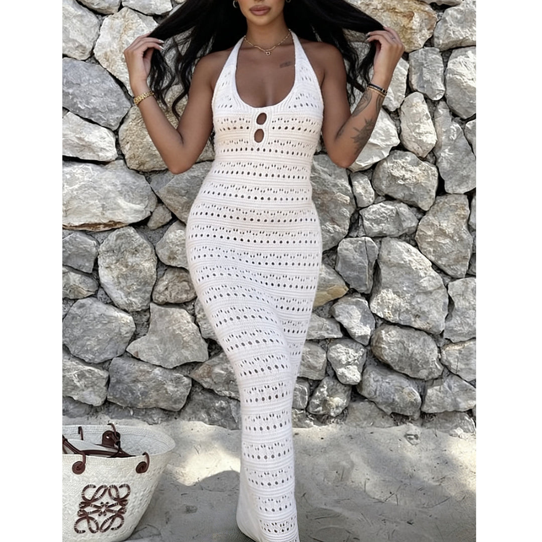 Damen Maxikleid mit einzigartigem Häkeldesign Skjora