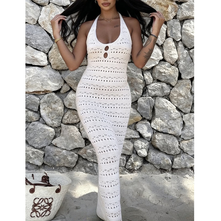 Damen Maxikleid mit einzigartigem Häkeldesign Skjora