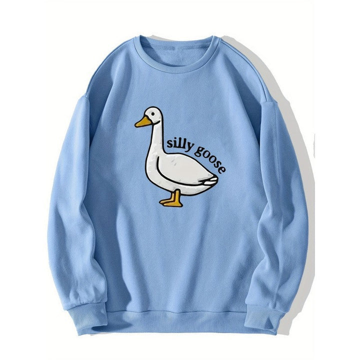 Dame sweatshirt med lekent andemotiv og avslappet passform Skjora