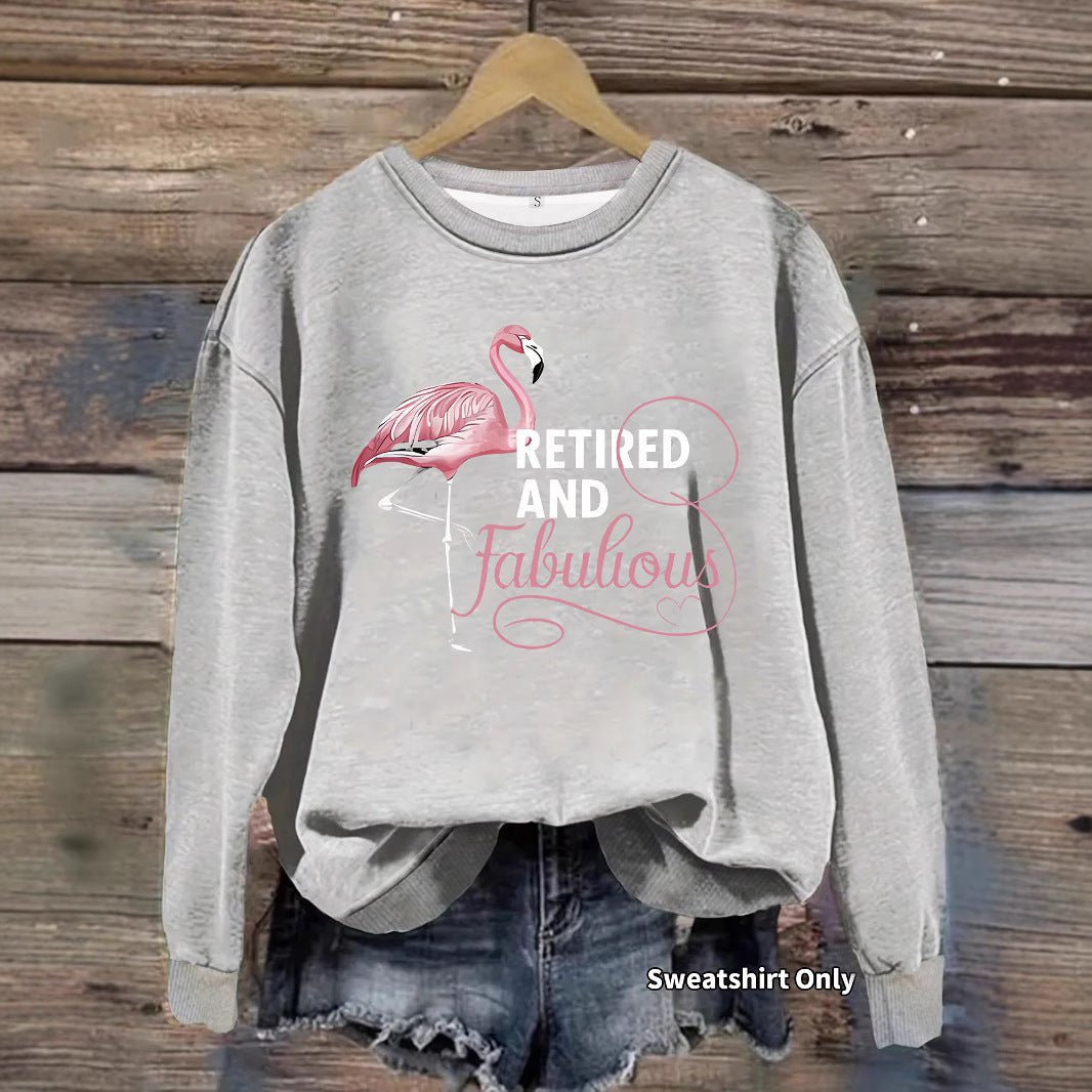 Kvinnenes sweatshirt med unik flamenco-motiv og inspirerende trykk Skjora