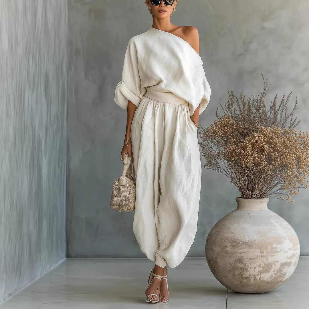 Dame Lifestyle Jumpsuit med en-sidig utringning og løs silhuett Skjora