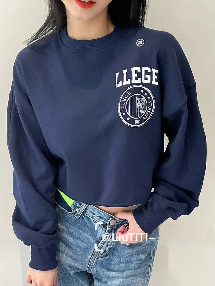 Dame Kort Sweatshirt med oversized snitt Skjora