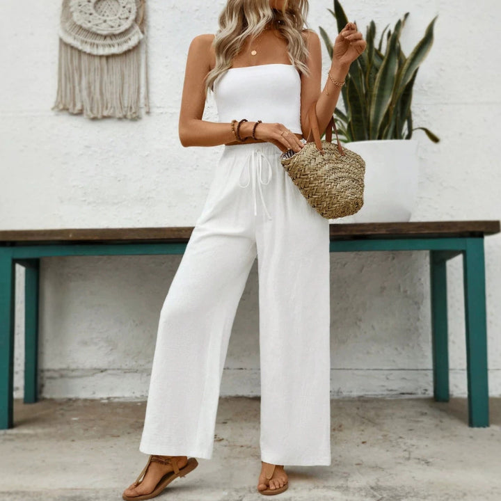 Dame Culotte Jumpsuit med elastisk midje og vid buksform Skjora