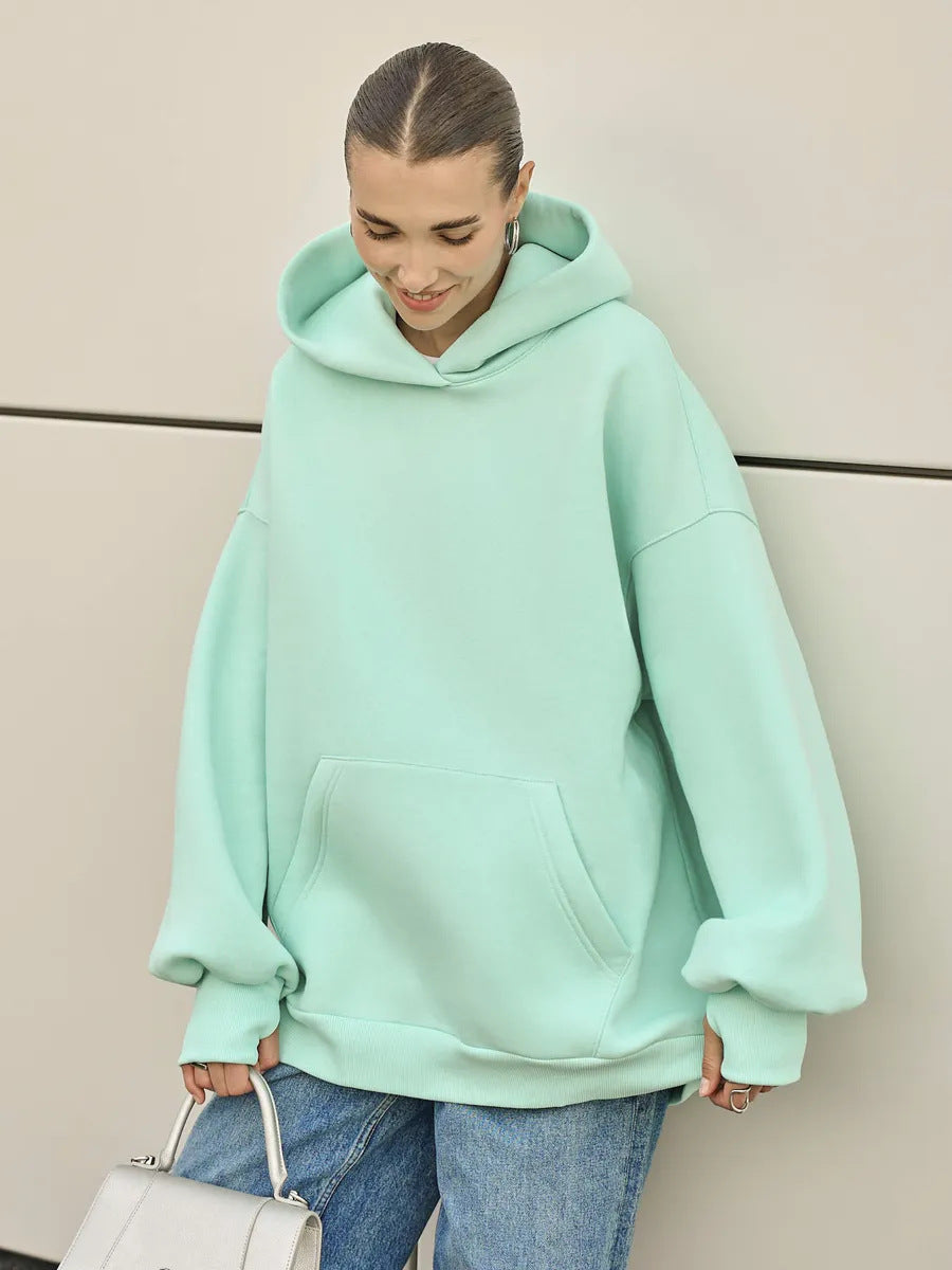 Dames oversized hoodie met volumineuze mouwen en geïntegreerde kangoeroezak Skjora
