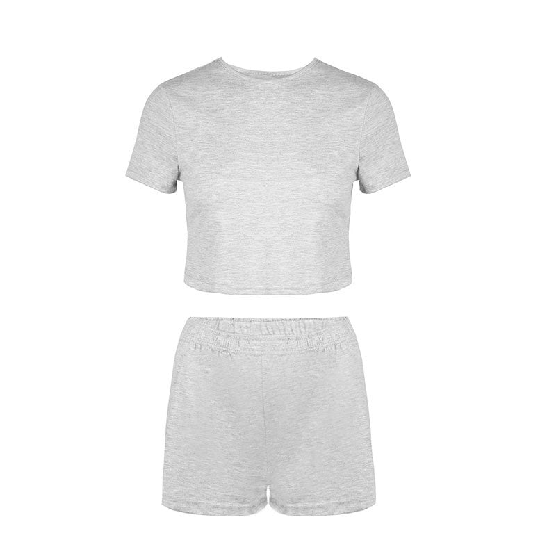 Dame Sportslig kort topp med høyt midjebånd shorts Skjora