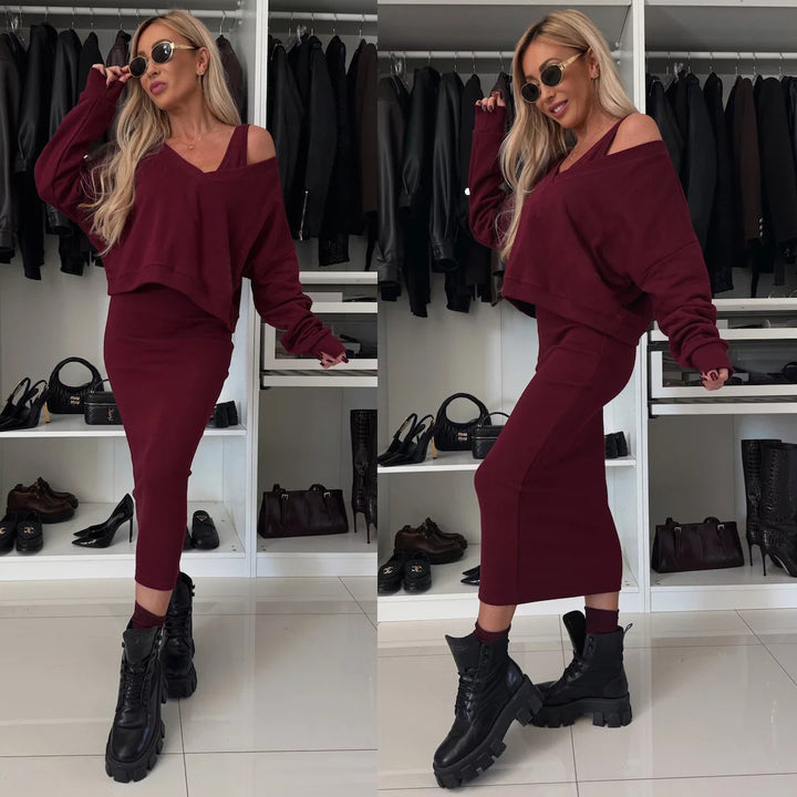 Kvinnes elegant og uformell klessett med cropped topp Skjora