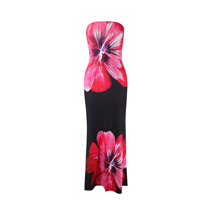 Dame Maxikjole med blomsterdesign Skjora