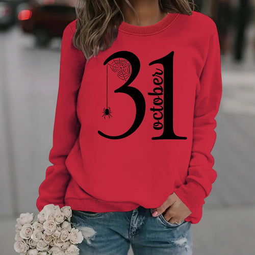 Kvinne sweatshirt med kreativ Halloween motiv og komfortabel passform Skjora