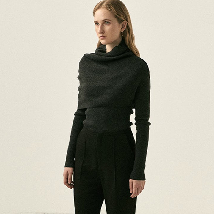 Dame elegant rullekragegenser med asymmetrisk snitt Skjora