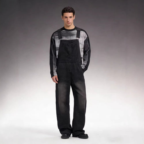 Herren Casual Bomull Dungarees Skjora