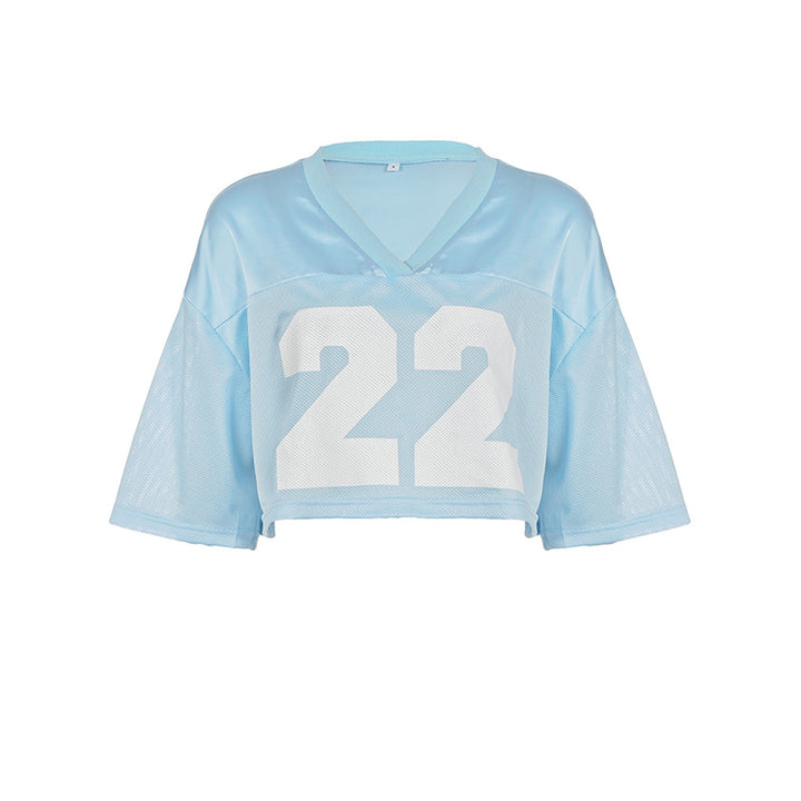 Damer cropped Sporttop i avslappet mesh-design Skjora