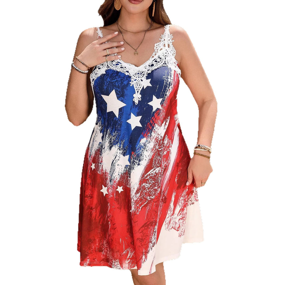 Ladies' casual dress with decorative spaghetti straps and a dreamy fabric skirt