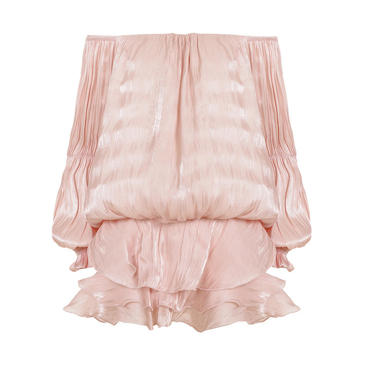Dame luftig Off-Shoulder Kjole med Volangskjæring Skjora