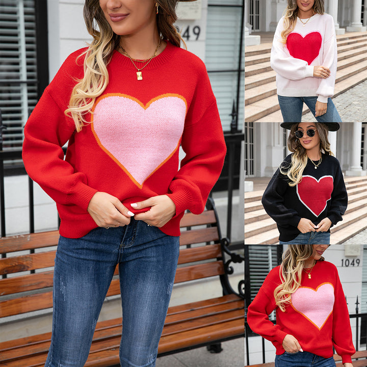 Kvinne sweatshirt med hjerte design Skjora