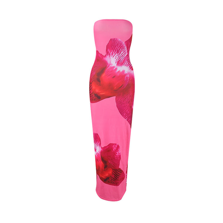 Dame Maxikjole i elegant blomsterdesign Skjora