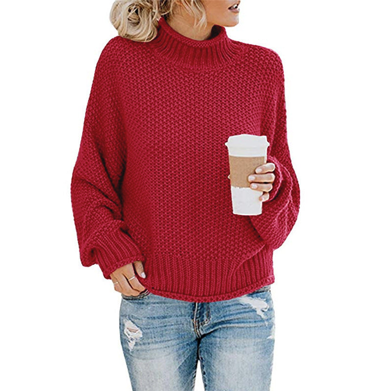 Dame chunky strikket turtleneck genser med en avslappet passform Skjora