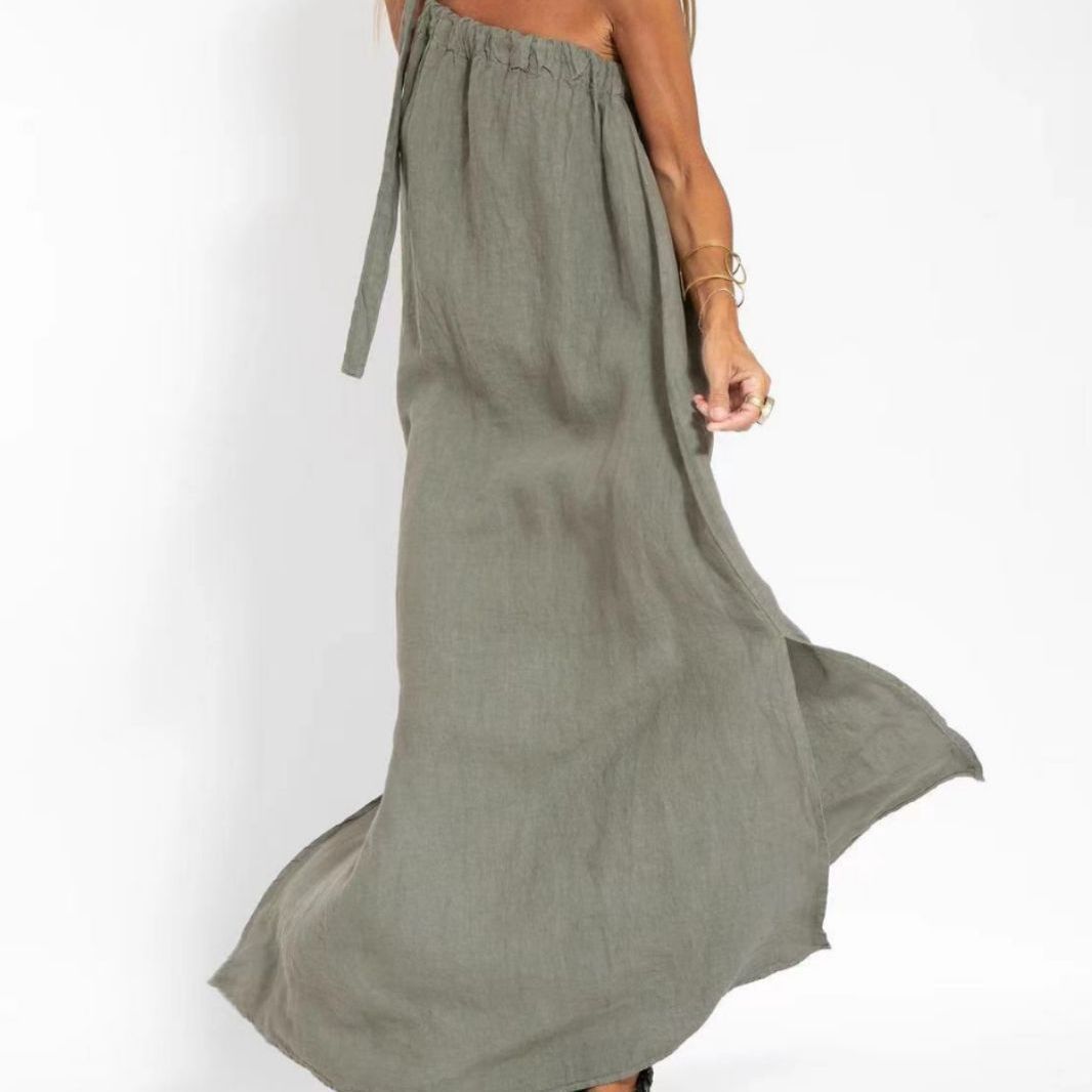 Dame Maxi kjole med asymmetrisk strop Skjora