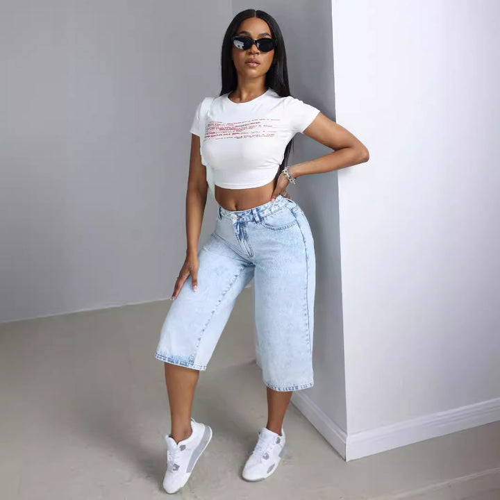 Kvinners komfortable culotte jeans Skjora