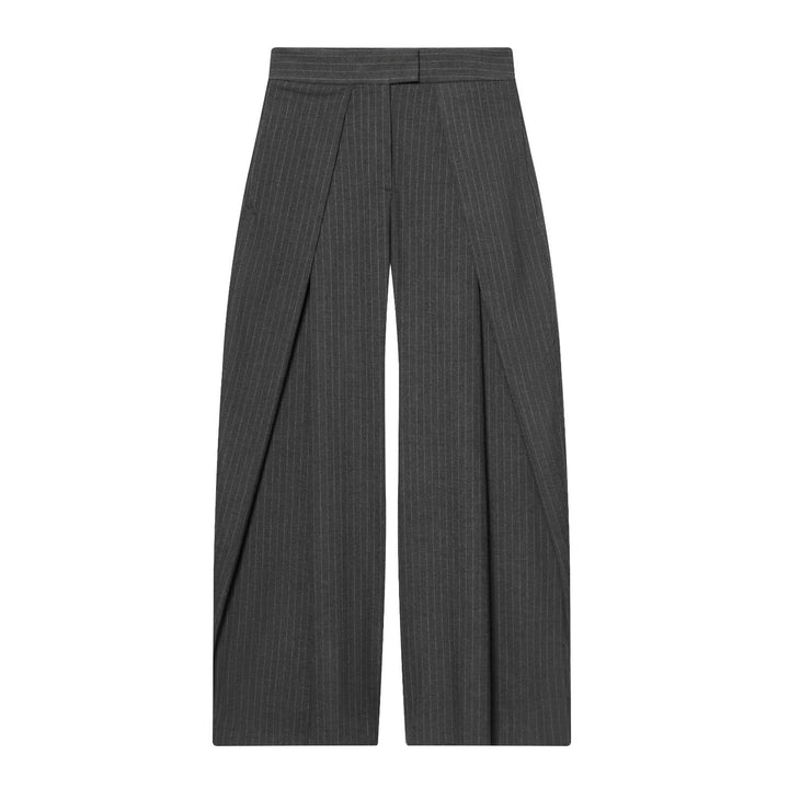 Dame bred dressbukse med moderne stripe mønster og elegant folder Skjora