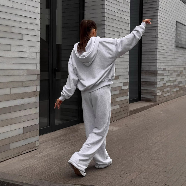 Kvinners koselige oversized fleece-sett Skjora