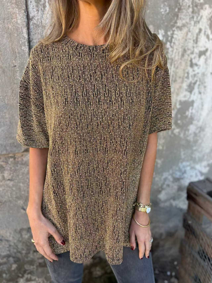 Damer Oversized T-skjorte med glitrende steiner og avslappet snitt Skjora