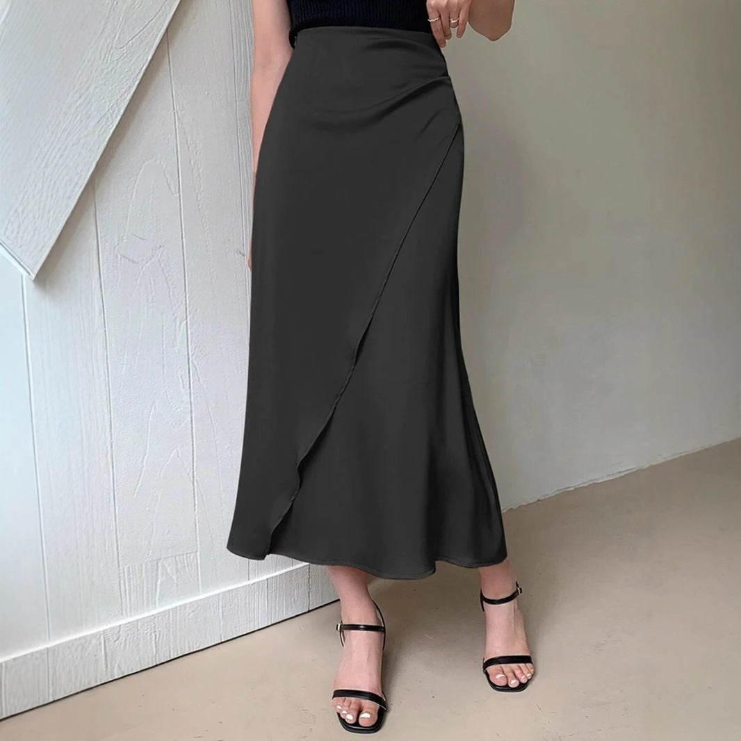 Dame omslagskjørt med flytende snitt og elegant drapering Skjora