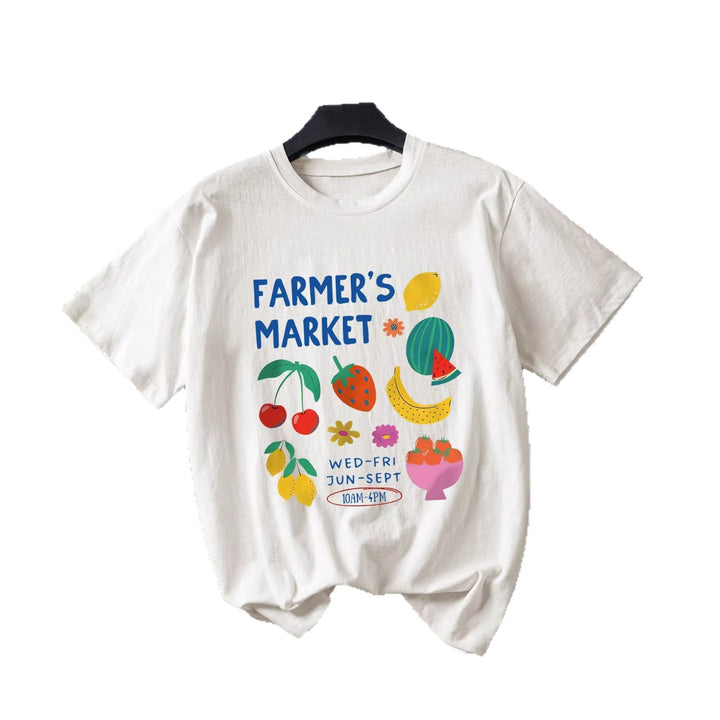 Dame T-skjorte med kreativ fruktdesign Skjora