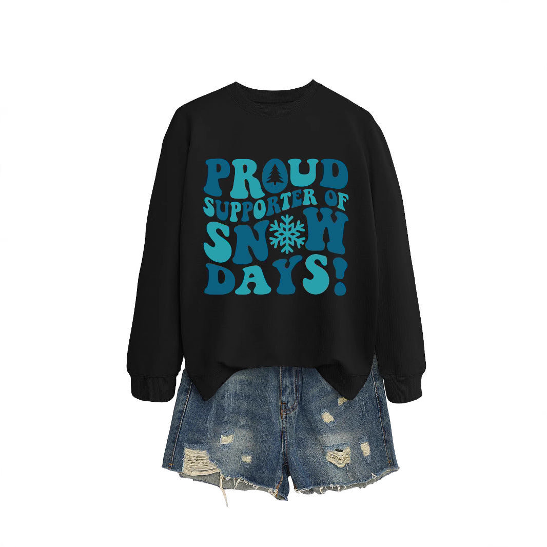 Dame sweatshirt med kreativt trykk og avslappet snitt Skjora