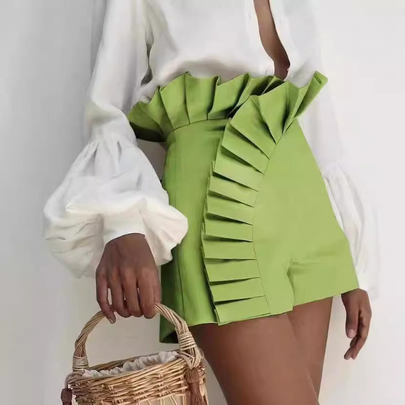 Dame volangshorts med asymmetrisk snitt Skjora
