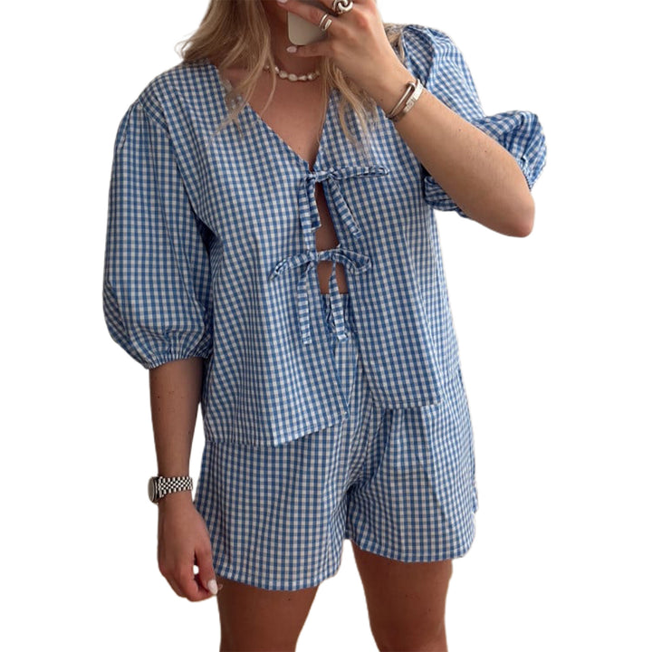 Dame rutete fritids-set Skjora