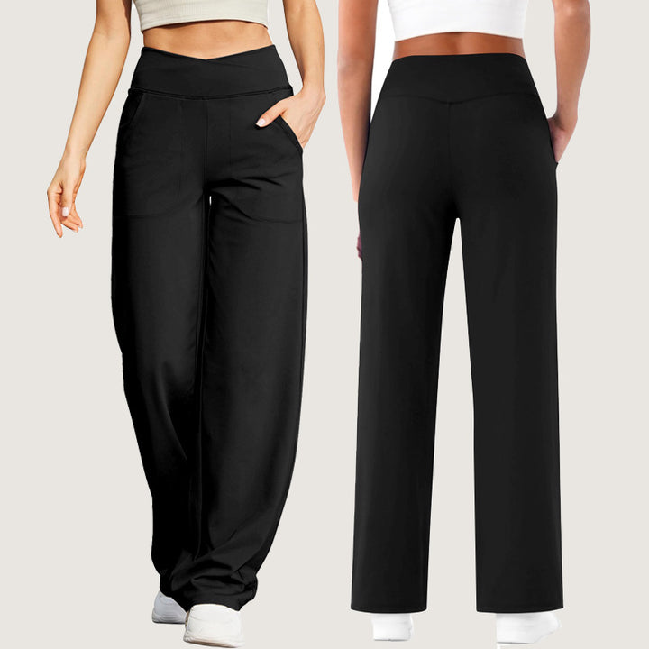 Women's casual pants with a high waist and practical pockets Skjora