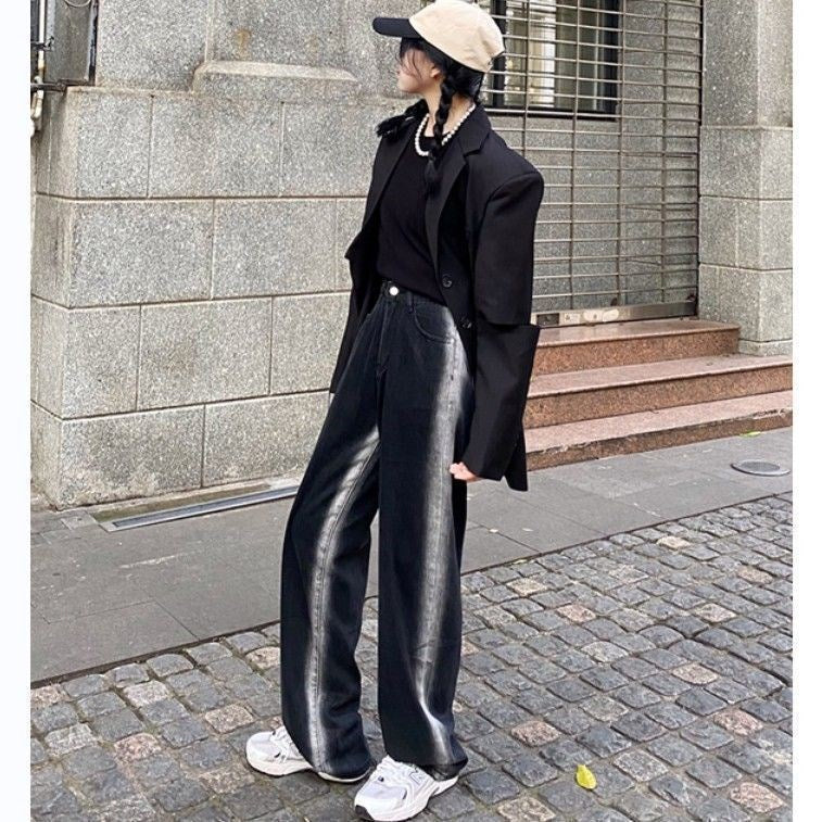 Damer Elegant Culottes laget av skinnende stoff Skjora
