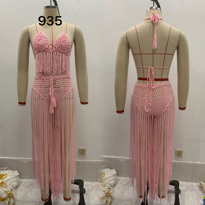 Dame hekle-bikini med svingende fransar og attraktivt design Skjora